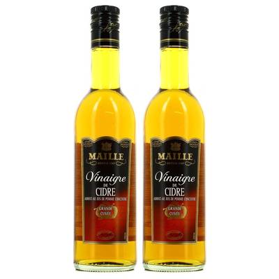 Maille Vinaigre de cidre adouci au jus de pomme, Lot de 2x50cl
