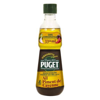 Puget Vinaigrette légère biphasée Ail et Piment De Cayenne, 33cl