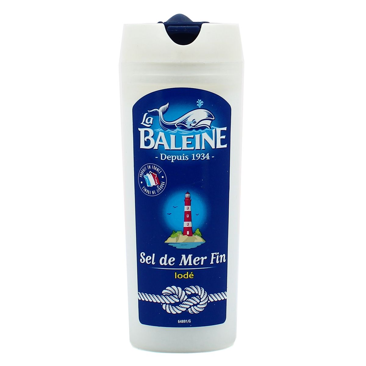 La Baleine Sel de mer fin iodé, 125g
