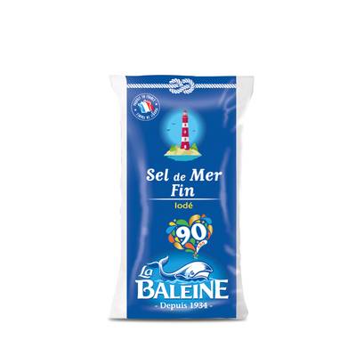 La Baleine Sel Iodé Fin en sachet, 500g