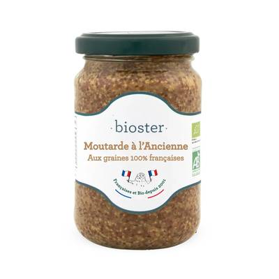 Bioster Moutarde à l'Ancienne bio aux graines origine France, 200g