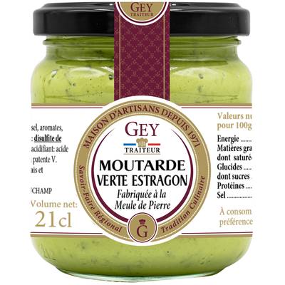 Raoul Gey Moutarde Verte à l'Estragon, 190g