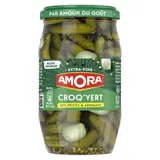 Amora Cornichons extra fins Croq'Vert épices & aromates, 210g