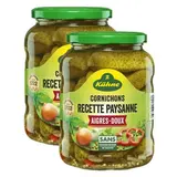 Kühne Cornichons aigres-doux recette paysanne, Lot de 2x360g