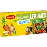 Maggi Bouillon Kub Légumes -25% de sel en moins - 12 cubes, 12x10g