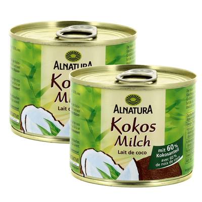 Alnatura Lait de coco bio, Lot de 2x200ml