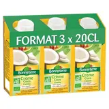 Bonneterre Crème coco cuisine bio, 3x20cl