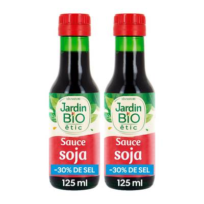 Jardin Bio Etic Sauce Soja Shoyu Bio -30% de sel, Lot de 2x125ml