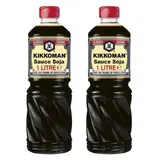 Kikkoman Sauce soja en bouteille, Lot de 2x1L