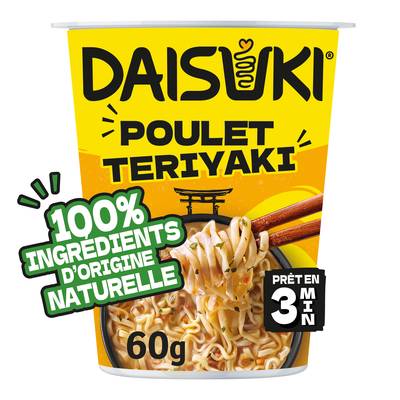 Daisuki Nouilles Instantanées Poulet Teriyaki Ramen en cup, 60g