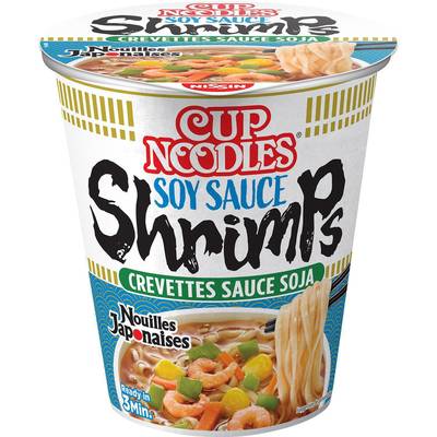 Nissin Nouilles japonaises saveur Crevettes sauce soja en cup, 63g