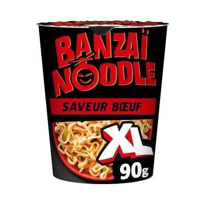 Panzani Nouilles Instantanées saveur Boeuf XL en cup - Banzaï Noodle, 90g