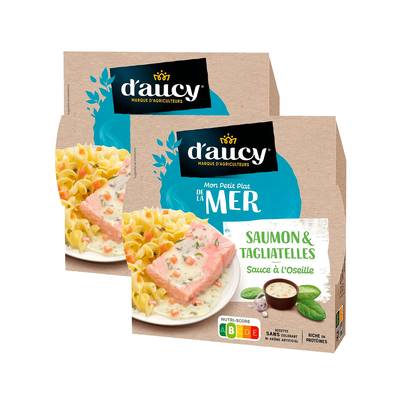 D'aucy Filets de saumon et tagliatelles, Lot de 2x300g