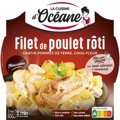 La Cuisine d'Océane Filet de poulet rôti gratin pommes de terre et chou fleur, 300g