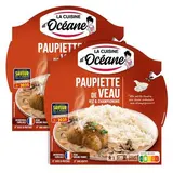 La Cuisine d'Océane Paupiette de veau aux champignons - Riz en barquette individuelle micro-ondable, Lot de 2x300g