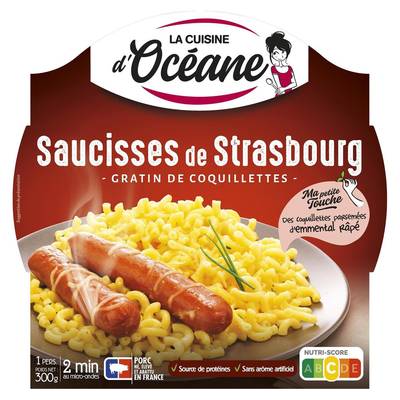 La Cuisine d'Océane Saucisses de Strasbourg et Gratin de Coquillettes, 300g