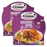 La Cuisine d'Océane Couscous Royal- Poulet, Merguez de Boeuf, boulettes d'Agneau en barquette individuelle micro-ondable, Lot de 2x300g