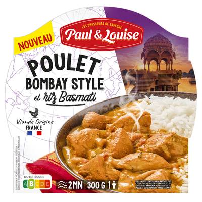Paul & Louise Poulet Bombay Style et son riz Basmati, 300g