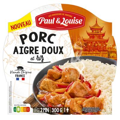 Paul & Louise Porc Sauce Aigre Douce et Riz, 300g