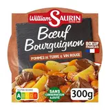 William Saurin Boeuf Bourguignon Pommes de Terre et Vin Rouge en barquette individuelle micro-ondable, 300g