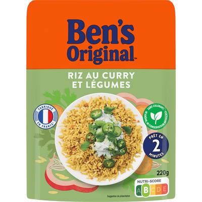 Ben's Original Riz Micro Onde Express Curry et Légumes, 220g