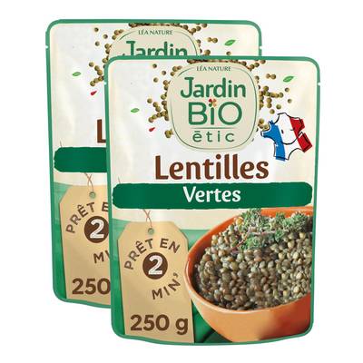 Jardin Bio Etic Lentilles Vertes Bio, Lot de 2x250g