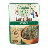Jardin Bio Etic Lentilles Vertes Bio en sachet micro-ondable, 250g