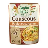 Jardin Bio Etic Couscous Poulet Curcuma Bio en sachet micro-ondable, 220g