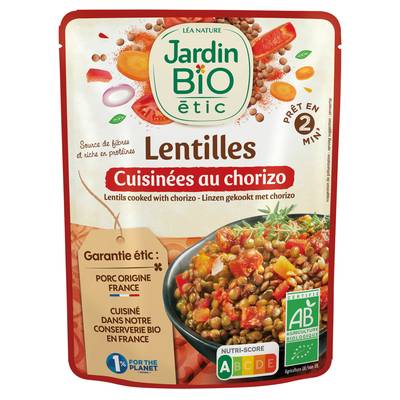 Jardin Bio Etic Lentilles cuisinées au Chorizo Bio, 250g