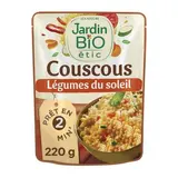 Jardin Bio Etic Couscous aux légumes du soleil recette marocaine bio en sachet micro-ondable, 220g