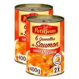 Petitjean 6 Quenelles de Saumon Sauce Océane en conserve pour 2, Lot de 2x400g