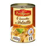 Petitjean 6 Quenelles de Volaille Sauce Forestière en conserve pour 2, 400g