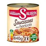 William Saurin Saucisses aux haricots en conserve pour 2, 840g