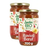 Jardin Bio Etic Ravioli au Boeuf Bio en bocal, Lot de 2x700g