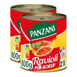 Panzani Ravioli Pur Boeuf à la Sauce Tomate Cuisinée en conserve pour 2, Lot de 2x800g