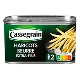 Cassegrain Haricots beurre Extra Fins cueillis et rangés main en conserve, 220g