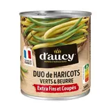 D'aucy Duo Haricots Verts et Haricots Beurre en conserve, 455g
