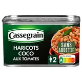 Cassegrain Haricots coco cuisinés à la tomate, laurier et sauje en conserve, 435g
