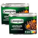Cassegrain Lentilles préparées tendres et fondantes en conserve, Lot de 2x460g