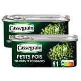 Cassegrain Petits pois tendres et fondants en conserve, Lot de 2x140g