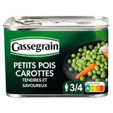 Cassegrain Petits pois carottes tendres et savoureux en conserve, 465g