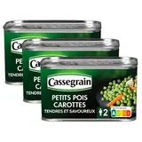 Cassegrain Petits pois carottes tendres et savoureux en conserve, Lot de 3x265g