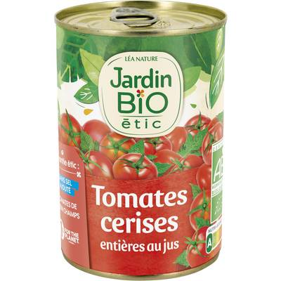 Jardin Bio Etic Tomates Cerise Entières au Jus Bio, 400g