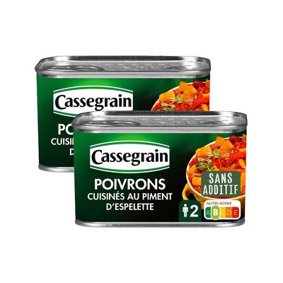Cassegrain Poivrons cuisinés au piment d'Espelette, Lot de 2x265g