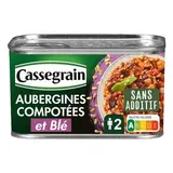 Cassegrain Aubergine compotée et blé en conserve, 375g
