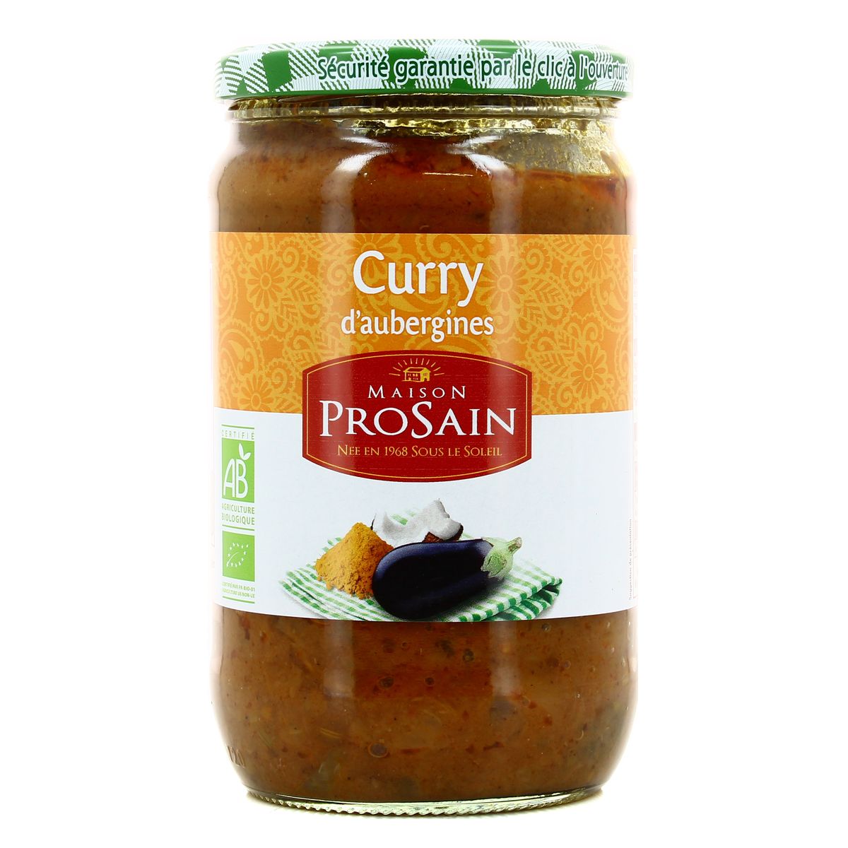 Prosain Curry d'aubergines bio, 650g