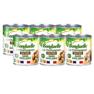 Bonduelle Champignons entiers sans sulfite et sans additif, Lot de 2 - 3x115g