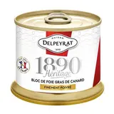 Delpeyrat Bloc de Foie gras de Canard au Poivre en conserve 4/5 parts, 200g