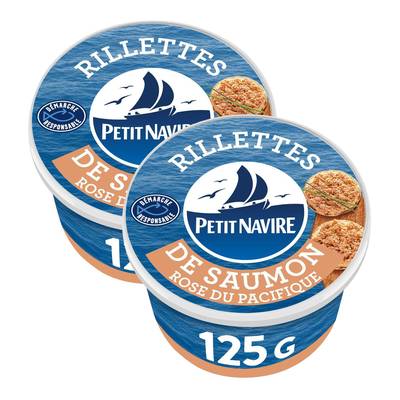 Petit Navire Rillettes de Saumon rose du Pacifique, Lot de 2x125g
