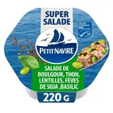 Petit Navire Salade de boulgour, thon MSC, lentilles, fèves de soja et basilic en conserve, 220g